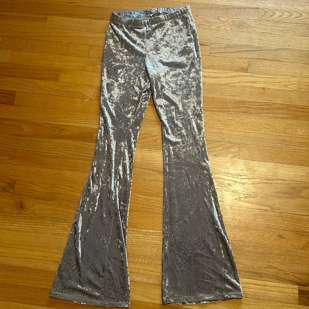 NWOT Topshop Velour Flare Pull On Pants